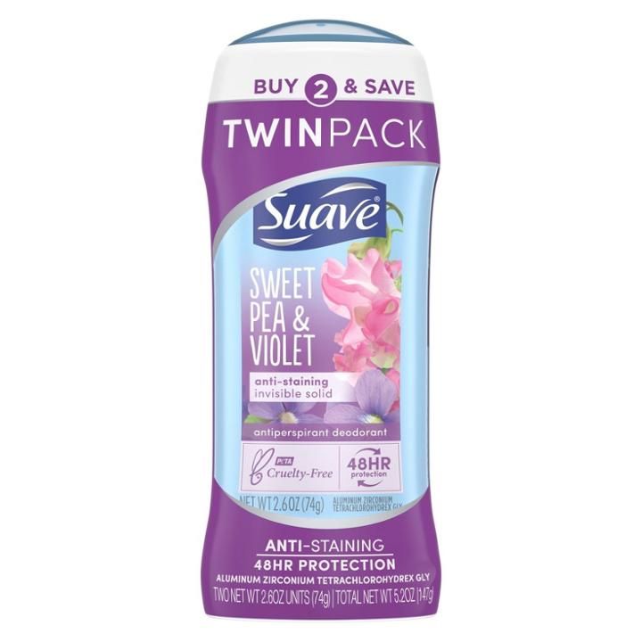 Suave Sweet Pea & Violet Anti-staining 48-hour Antiperspirant & Deodorant