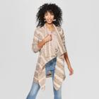 Women's Striped Long Sleeve Open Cardigan - Knox Rose Taupe