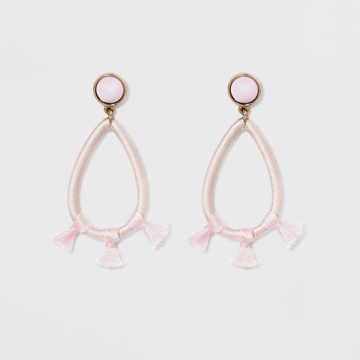 Sugarfix By Baublebar Tassel Hoop Earrings - Light Pink, Girl's