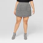 Women's Plus Size Tweed Mini Skirt - Who What Wear Black/white