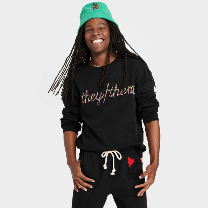 Ev Lgbt Pride Pride Adult They/them Pronoun Pullover Sweatshirt - Black