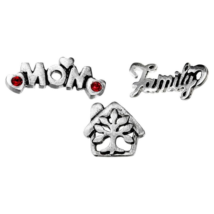 Target Women's Treasure Lockets 3 Charm Set With Family Mom -