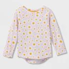 Toddler Girls' Floral Long Sleeve T-shirt - Cat & Jack Purple