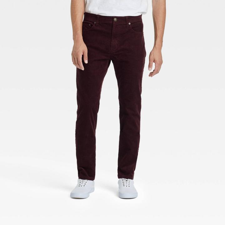 Men's Slim Straight Corduroy 5-pocket Pants - Goodfellow & Co Purple