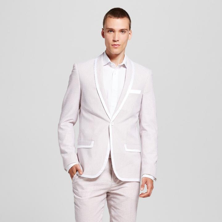Wd·ny Black Wdny Black - Men's Pinstripe Seer Sucker Blazer - Tan