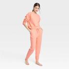 Women's Fleece Lounge Sweatshirt - Colsie Coral Orange