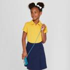 Girls' Short Sleeve Pique Uniform Polo Shirt - Cat & Jack Gold