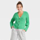 Women's Ribbed Cardigan - A New Day Green