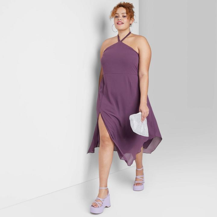 Women's Sleeveless Chiffon Dress - Wild Fable Purple