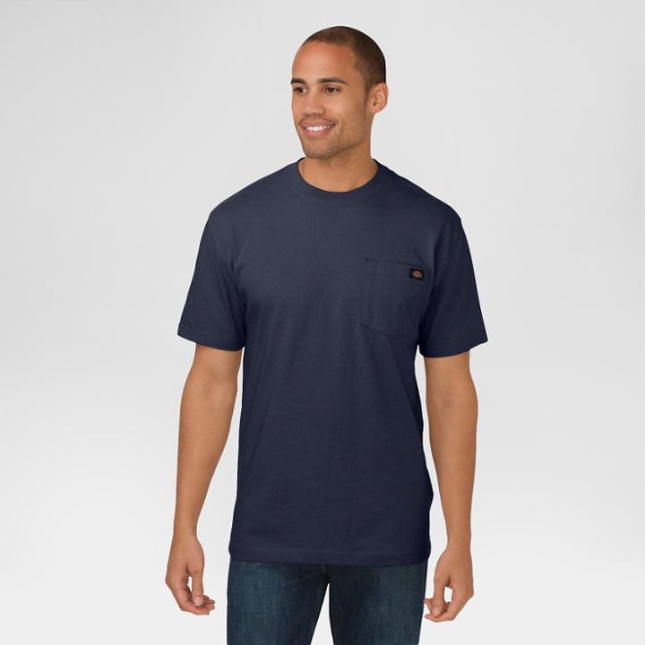 Dickies Men's Big & Tall Cotton Heavyweight Short Sleeve Pocket T-shirt- Dark Navy Xxxl