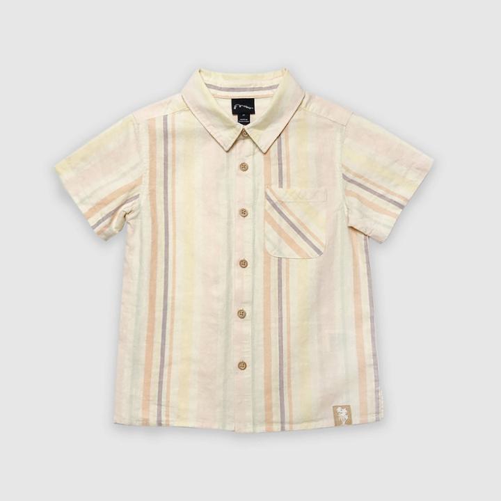 Petitetoddler Boys' Short Sleeve Striped Button-down Shirt - Art Class 12m,