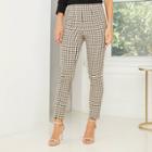 Women's Plaid High-rise Spilt Front Trousers - Who What Wear Beige