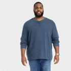 Men's Big & Tall Long Sleeve Henley T-shirt - Goodfellow & Co Blue
