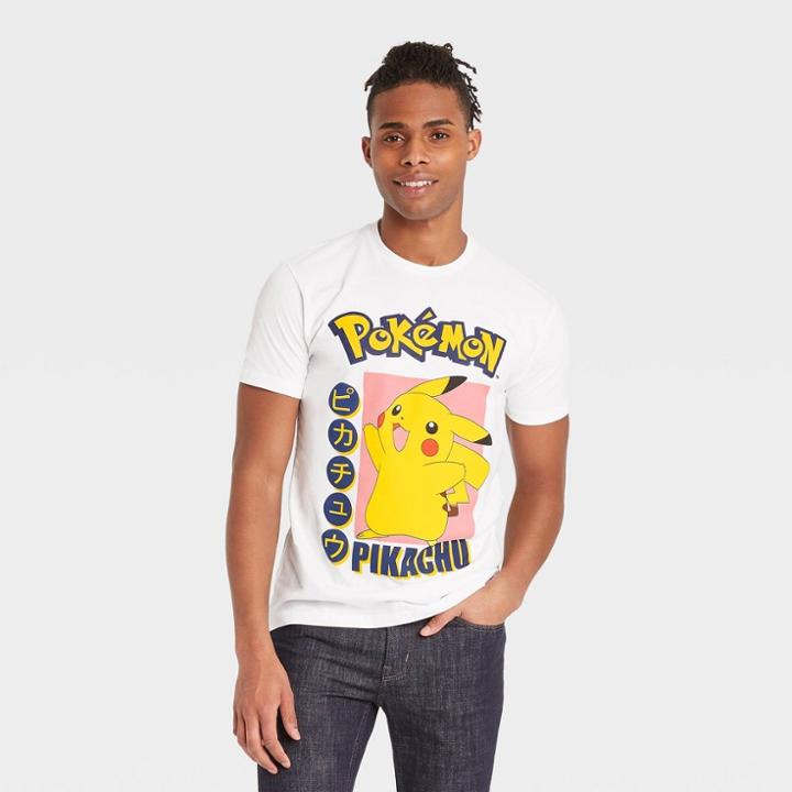 Men's Pokemon Pikachu Short Sleeve Graphic T-shirt - White