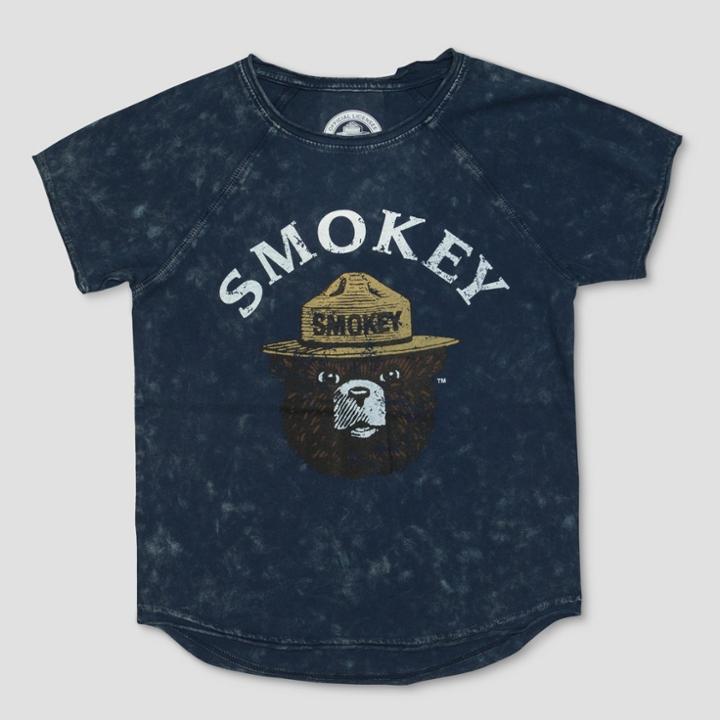 Toddler Boys' Smokey Bear Face Short Sleeve Raglan T-shirt - Navy