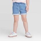 Toddler Girls' Solid Pull-on Shorts - Cat & Jack Blue 12m, Toddler Girl's