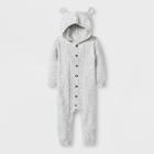 Baby Hooded Critter Sweater Romper - Cat & Jack Gray Newborn