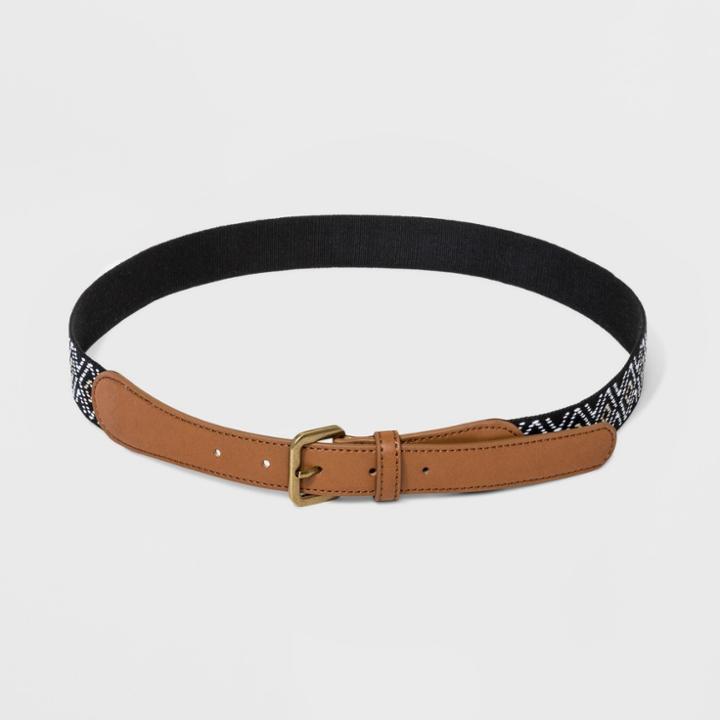 Women's Woven Belt - Universal Thread Black/white/khaki