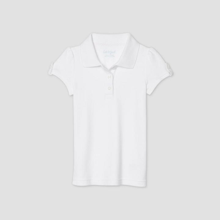 Petitetoddler Girls' Short Sleeve Interlock Uniform Polo Shirt - Cat & Jack White