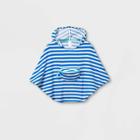 Toddler Girls' Striped Beach Poncho Cover Up - Cat & Jack Blue