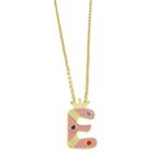 Target Ellen 18k Gold Overlay Enamel Initial Pendant 'e' - Pink, Girl's, E
