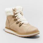 Girls' Rayne Zipper Slip-on Lace-up Winter Shearling Style Boots - Cat & Jack Off-white