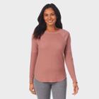 Warm Essentials By Cuddl Duds Women's Waffle Thermal Scoop Neck Top - Mink Taupe Heather S, Mink Brown Grey