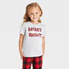 Toddler Holiday 'merry And Bright' Matching Family Pajama T-shirt - Wondershop Gray