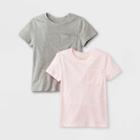 Toddler Boys' 2pk Striped Jersey Knit Short Sleeve T-shirt - Cat & Jack Gray/pink