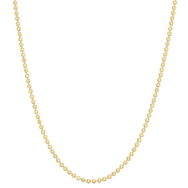 Tiara Gold Over Silver 20 Diamond-cut Ball Chain Necklace, Women's, Size: 20 Inch, Yellow