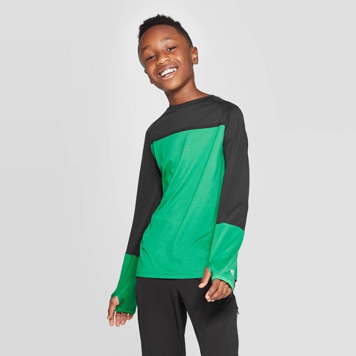 Boys' Color Blocked Long Sleeve T-shirt - C9 Champion Green