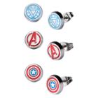 Women's Marvel Iron Man Arc, Avengers And Captain America Logo Stainless Steel Enamel Stud Earrings Set, Size: Small,