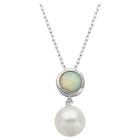 Target Genuine White Pearl And Created Opal Pendant Necklace With 18 Chain, Girl's,