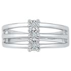 Distributed By Target Diamond Accent Round White Diamond Three Stone Ring In Sterling Silver (i-j,i2-i3) (size