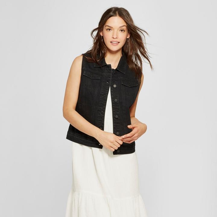 Women's Denim Vest - Universal Thread Black