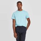 Men's Standard Fit Short Sleeve Novelty Crew Neck T-shirt - Goodfellow & Co Aqua S, Men's, Size:
