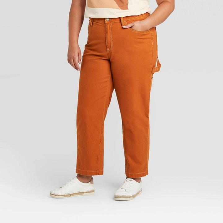 Women's Plus Size High-rise Straight Jeans - Universal Thread Brown