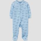 Baby Boys' Rhino Footed Pajamas - Just One You Made By Carter's Blue Newborn