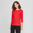 Women's 3/4 Sleeve Vintage Boatneck T - Shirt - A New Day Red