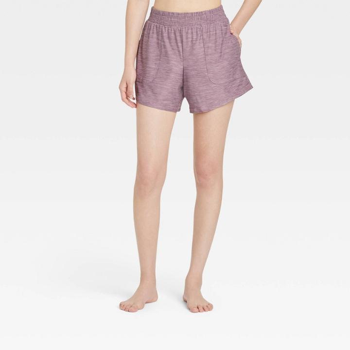 Women's Mid-rise Knit Shorts 5 - All In Motion Heathered Purple