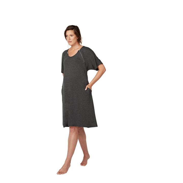 Frida Mom Delivery And Nursing Gown, Gray