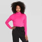 Women's Essential Mock Turtleneck Pullover Sweater - Prologue Pink