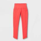Girls' Mesh Pieced Side Pocket Leggings - All In Motion Coral