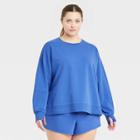 Women's Plus Size French Terry Crewneck Sweatshirt - All In Motion Cobalt