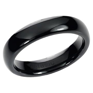 Journee Collection Men's Daxx Ceramic Domed Band - Black (5mm)