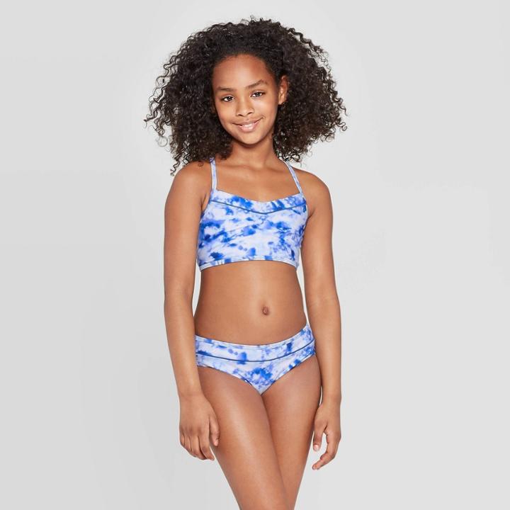 Girls' Cloud Surfing Bikini Set - Art Class Blue