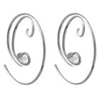 Journee Collection 3/8 Ct. T.w. Round-cut Cz Bezel Set Handmade Hoop Earrings In Sterling Silver - White, Girl's