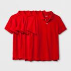 Boys' 5pc Short Sleeve Pique Uniform Polo Shirt - Cat & Jack Red