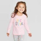 Toddler Girls' Long Sleeve 'best Sister' T-shirt - Cat & Jack Pink