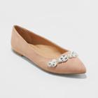 Target Women's Jemma Embellished Pointed Toe Ballet Flats - A New Day Taupe (brown)